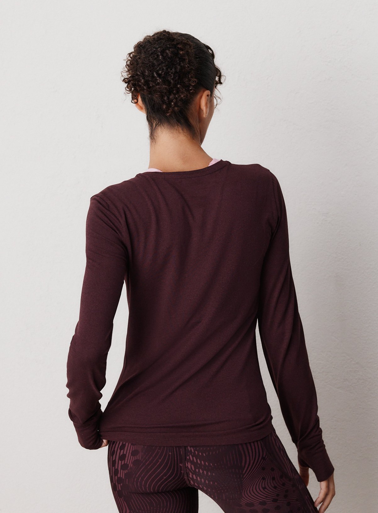 REAKTIV Dark Red Long Sleeve Soft Touch Marl Top L - Image 6 thumbnail
